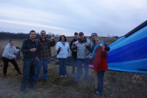 Jordan and Tamara McMahon and the Dream Catcher balloon team wrap on aerial footage for Compline